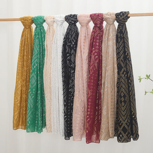 78.8''*34‘’ Over Size Modern Fashions Vintage Style Faux Assuit foil print Scarf Cotton Shawl Hip scarf Headband Gauze kerchief Hijab