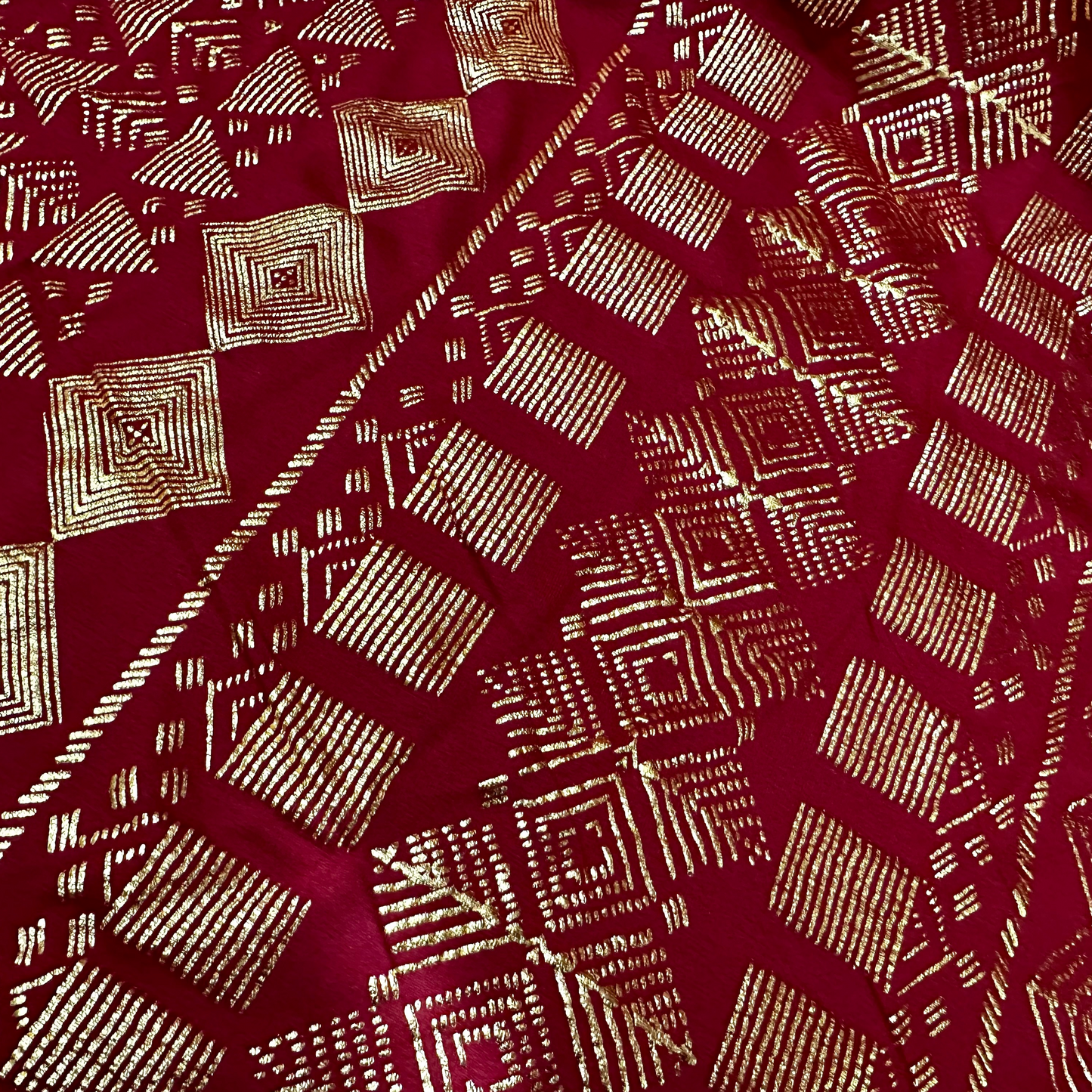 The Elastic Rayon Cotton Faux Assuit Foil Print Fabric Tribal BellyDance ATS Costume Fabric Oriental Dance