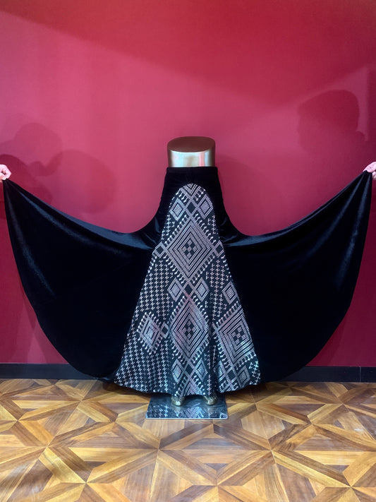 Mermaid Skirt Velvet splicing Big Big Big Skirt Swing Tribal Fusion Dance ATS Performance Clothing Flamenco