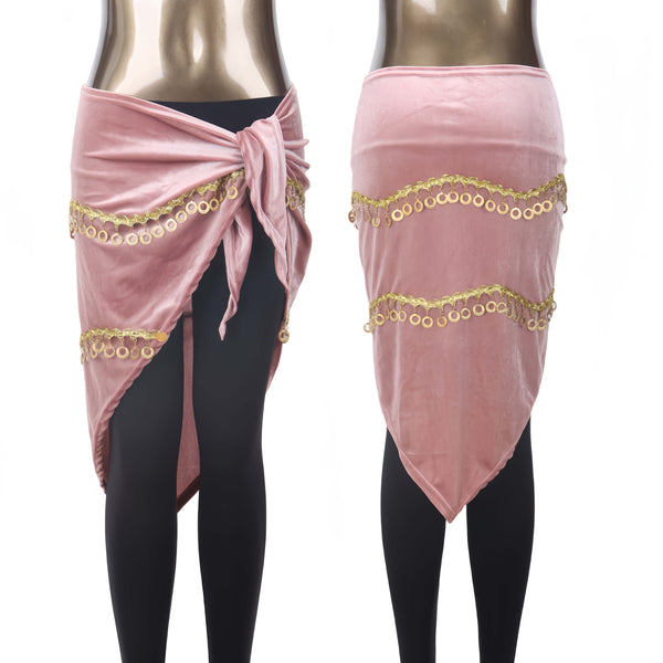 Hot - Selling Belly Dance Hip Scarf, Velvet Elastic Blue Sequined Hip Wrap, A Must - Have For Dance Practice And Performance Hip Towel Oriental Dance