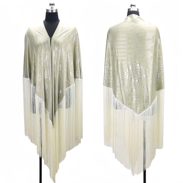 OverSize Gorgeous Vintage Assuit Shawl Royan Faux Assuit foil print Double Side Scarf Stage Dance props Stretchable milk fiber