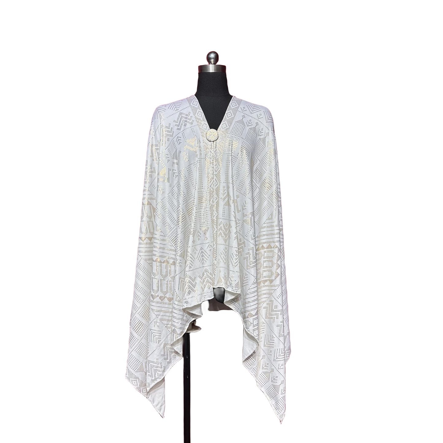 OverSize 1920's Vintage Gorgeous Style Women's Assuit Shawl Faux Assuit Foil Print Pearl Chiffon Headband Scarf Hajib