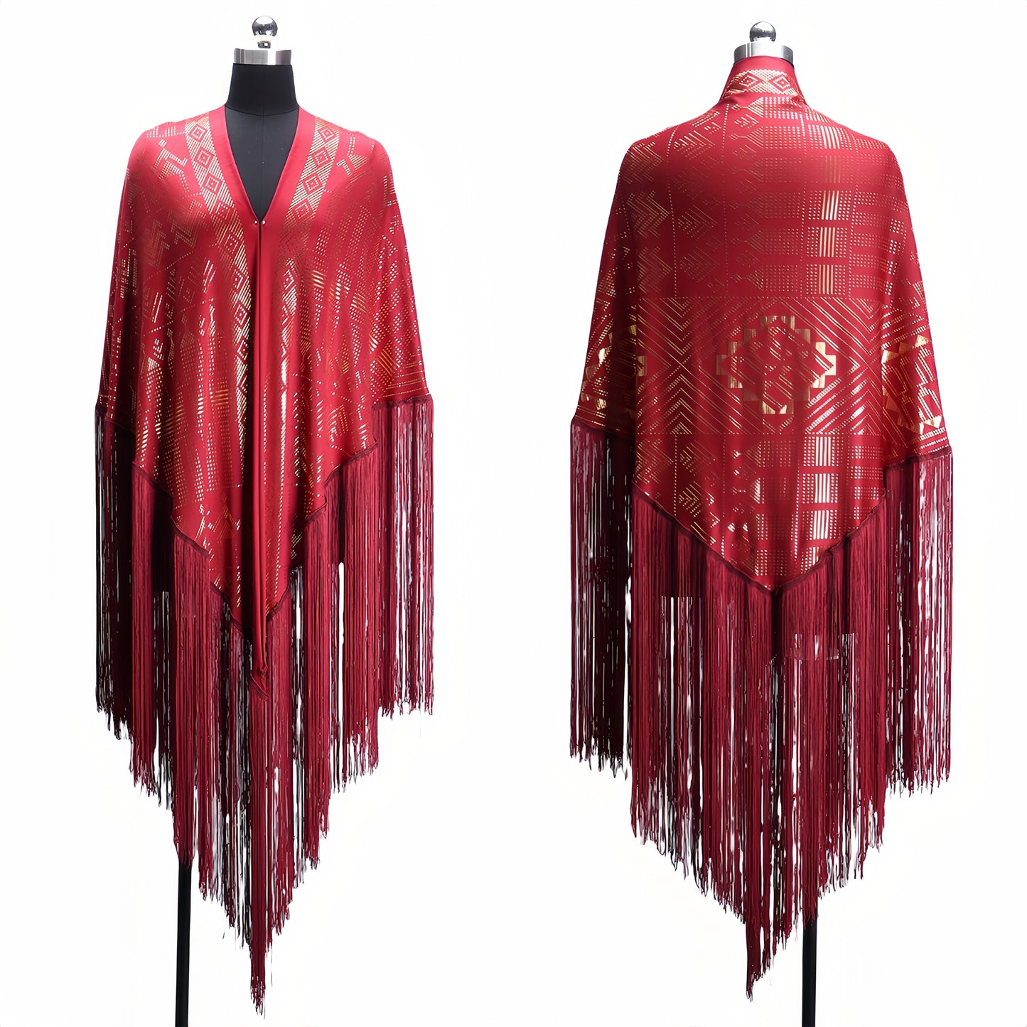 OverSize Gorgeous Vintage Assuit Shawl Royan Faux Assuit foil print Double Side Scarf Stage Dance props Stretchable milk fiber