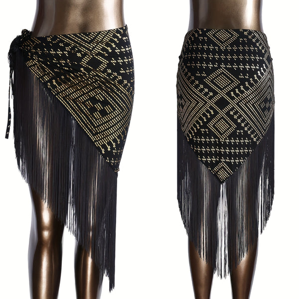 Modern Assuit Triangle Hip Towel Modal Royan Faux Assuit foil Print Hip scarf Bellydance hip towel
