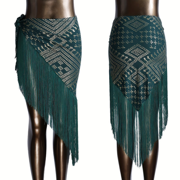 Modern Assuit Triangle Hip Towel Modal Royan Faux Assuit foil Print Hip scarf Bellydance hip towel