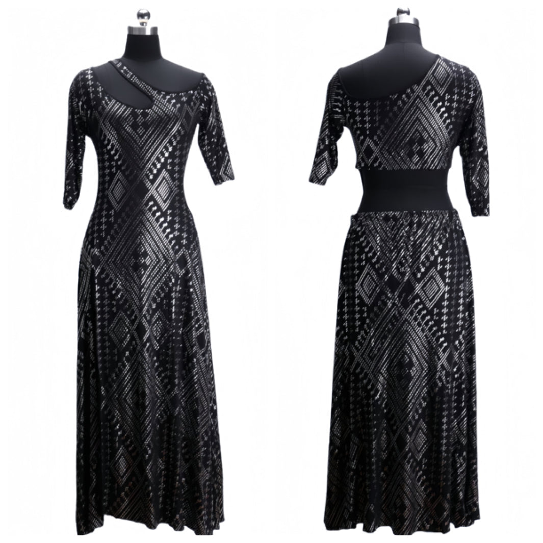 Faux Assuit foil print Dress BellyDancer Stage costumes Oriental dress Egyptian style