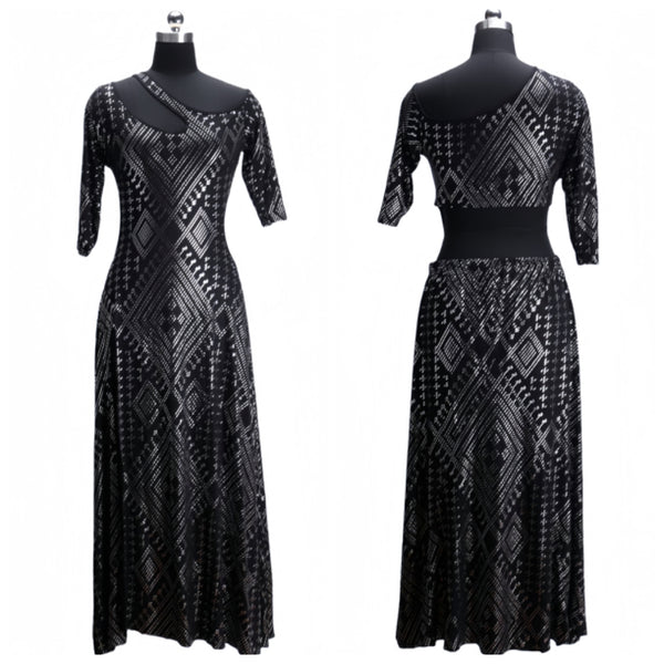 Faux Assuit foil print Dress BellyDancer Stage costumes Oriental dress Egyptian style