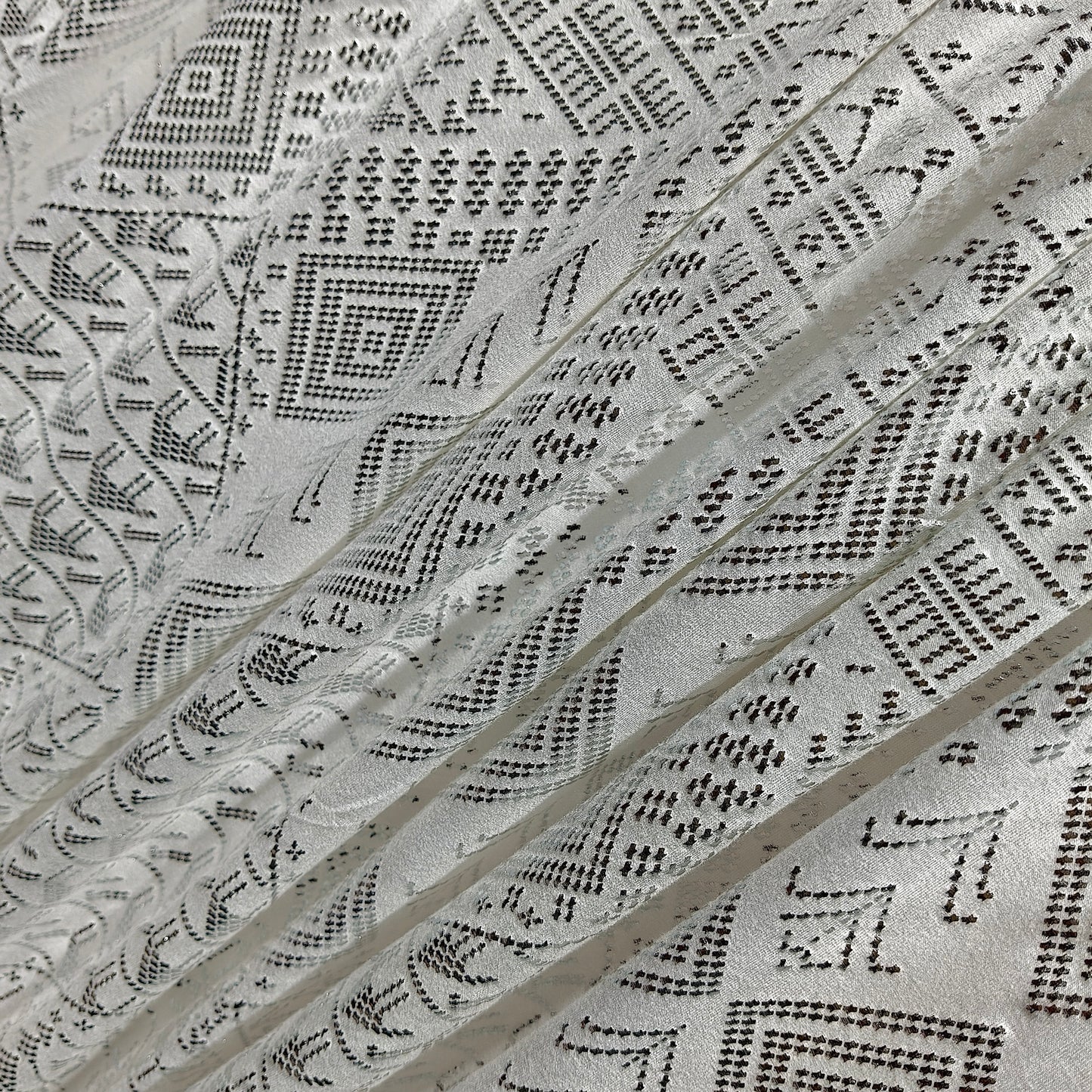The modal cotton elasticity skirt Faux Assuit foil print straight skirt 4 knots tied Handmade tassels 38cm