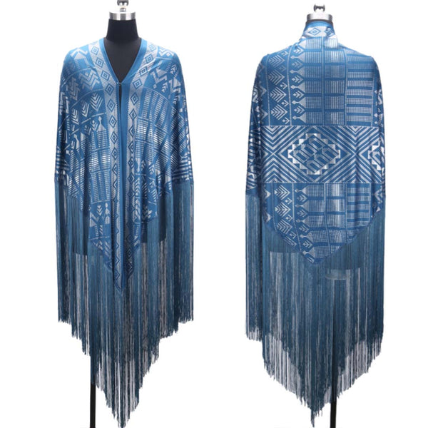 OverSize Gorgeous Vintage Assuit Shawl Royan Faux Assuit foil print Double Side Scarf Stage Dance props Stretchable milk fiber