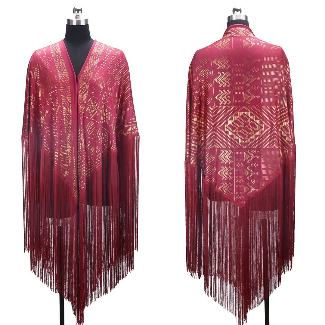 OverSize Gorgeous Vintage Assuit Shawl Royan Faux Assuit foil print Double Side Scarf Stage Dance props Stretchable milk fiber