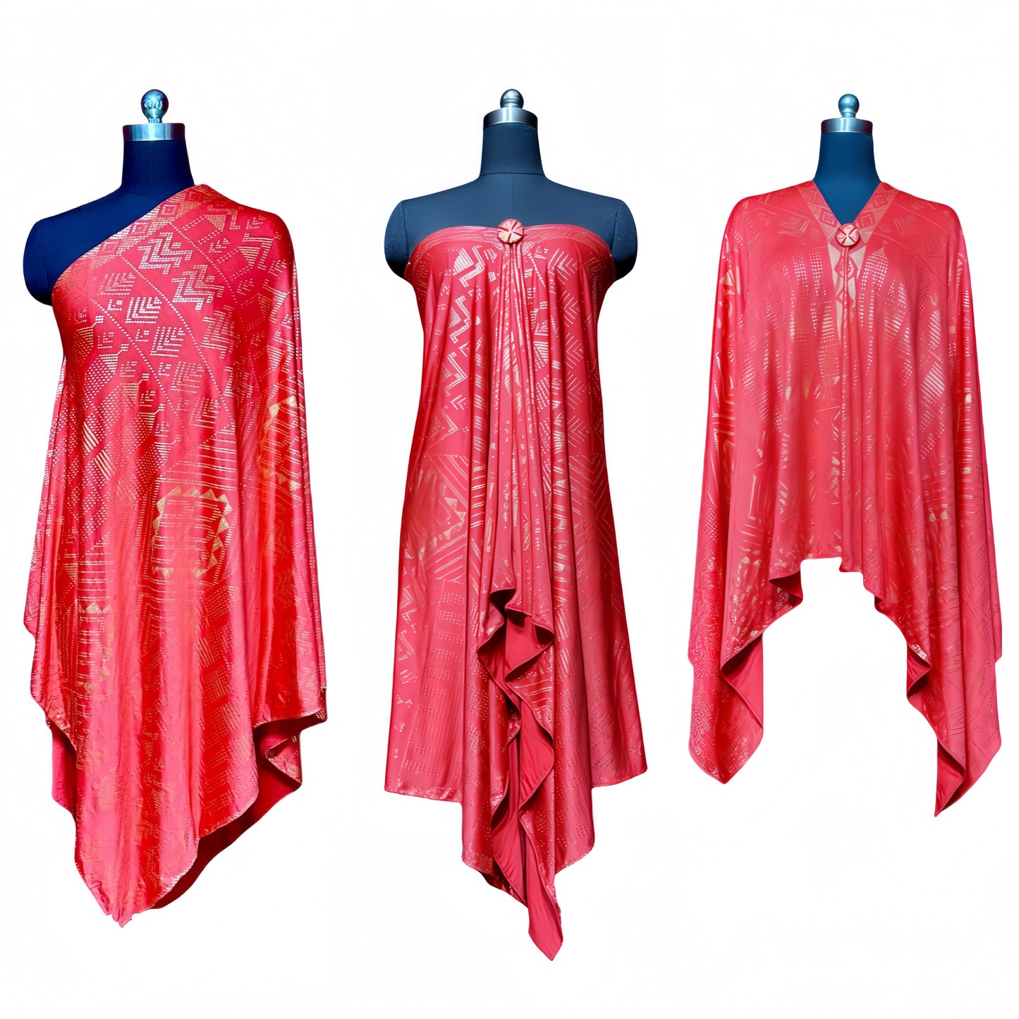 OverSize 1920's Vintage Gorgeous Style Women's Assuit Shawl Faux Assuit Foil Print Pearl Chiffon Headband Scarf Hajib