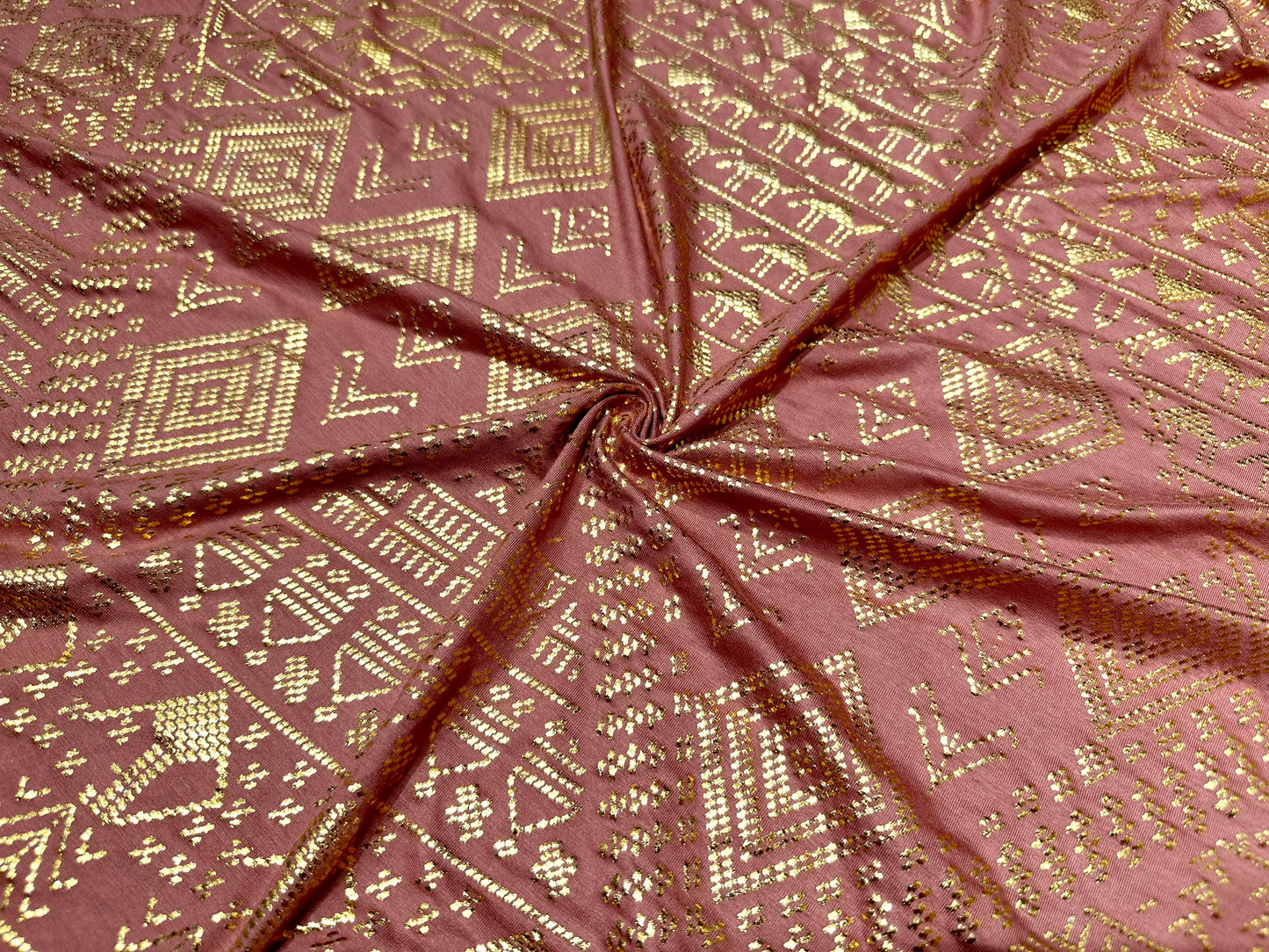 The Elastic Rayon Faux Assuit foil print Fabric Tribal BellyDance ATS Costume Fabric Oriental Dance