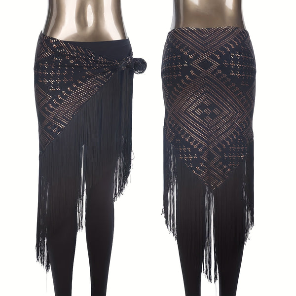Modern Assuit Triangle Hip Towel Modal Royan Faux Assuit foil Print Hip scarf Bellydance hip towel