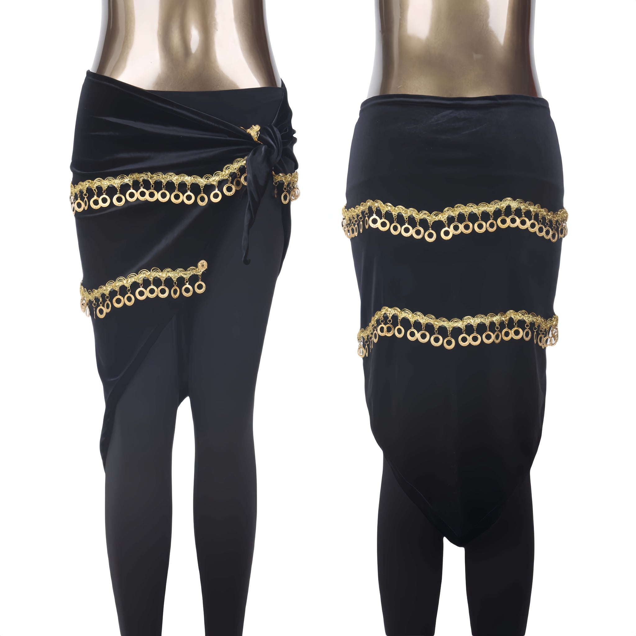 Hot - Selling Belly Dance Hip Scarf, Velvet Elastic Blue Sequined Hip Wrap, A Must - Have For Dance Practice And Performance Hip Towel Oriental Dance