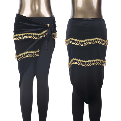 Hot - Selling Belly Dance Hip Scarf, Velvet Elastic Blue Sequined Hip Wrap, A Must - Have For Dance Practice And Performance Hip Towel Oriental Dance