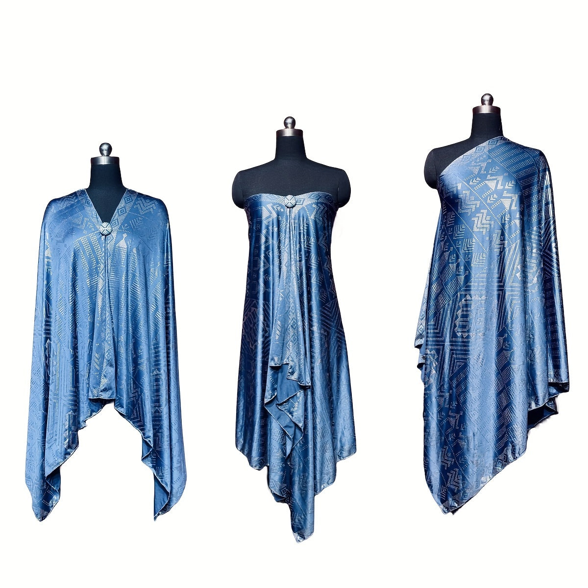 OverSize 1920's Vintage Gorgeous Style Women's Assuit Shawl Faux Assuit Foil Print Pearl Chiffon Headband Scarf Hajib