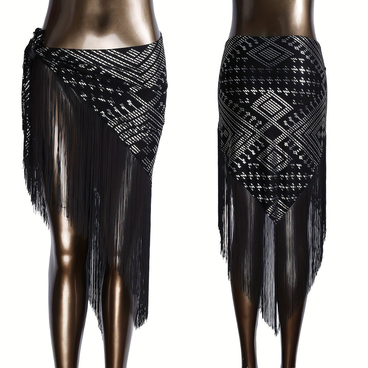 Modern Assuit Triangle Hip Towel Modal Royan Faux Assuit foil Print Hip scarf Bellydance hip towel
