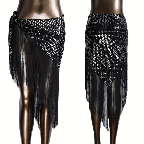 Modern Assuit Triangle Hip Towel Modal Royan Faux Assuit foil Print Hip scarf Bellydance hip towel