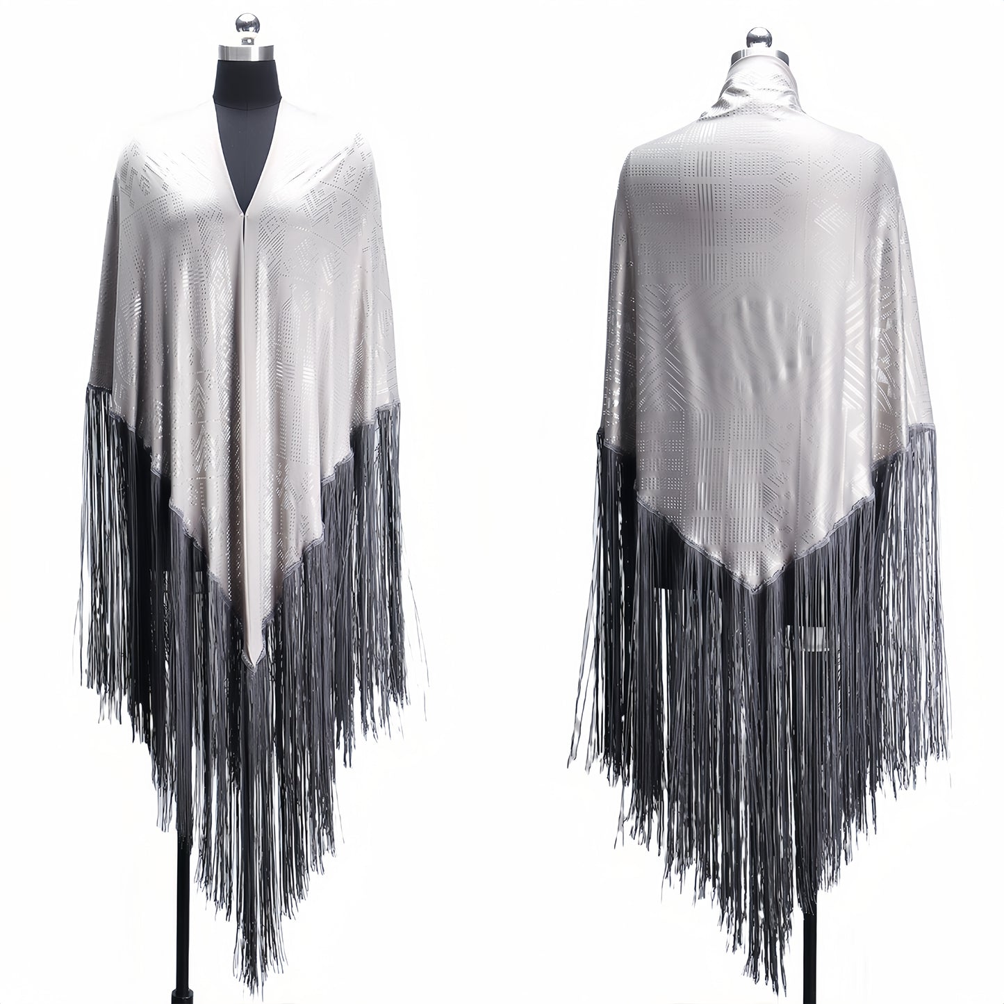 OverSize Gorgeous Vintage Assuit Shawl Royan Faux Assuit foil print Double Side Scarf Stage Dance props Stretchable milk fiber