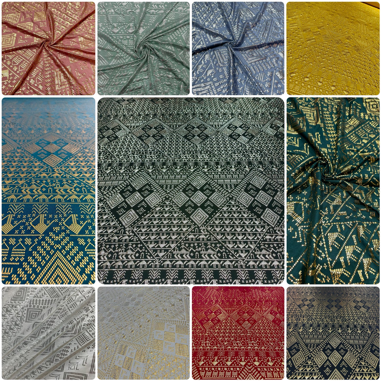 The Elastic Rayon Faux Assuit foil print Fabric Tribal BellyDance ATS Costume Fabric Oriental Dance