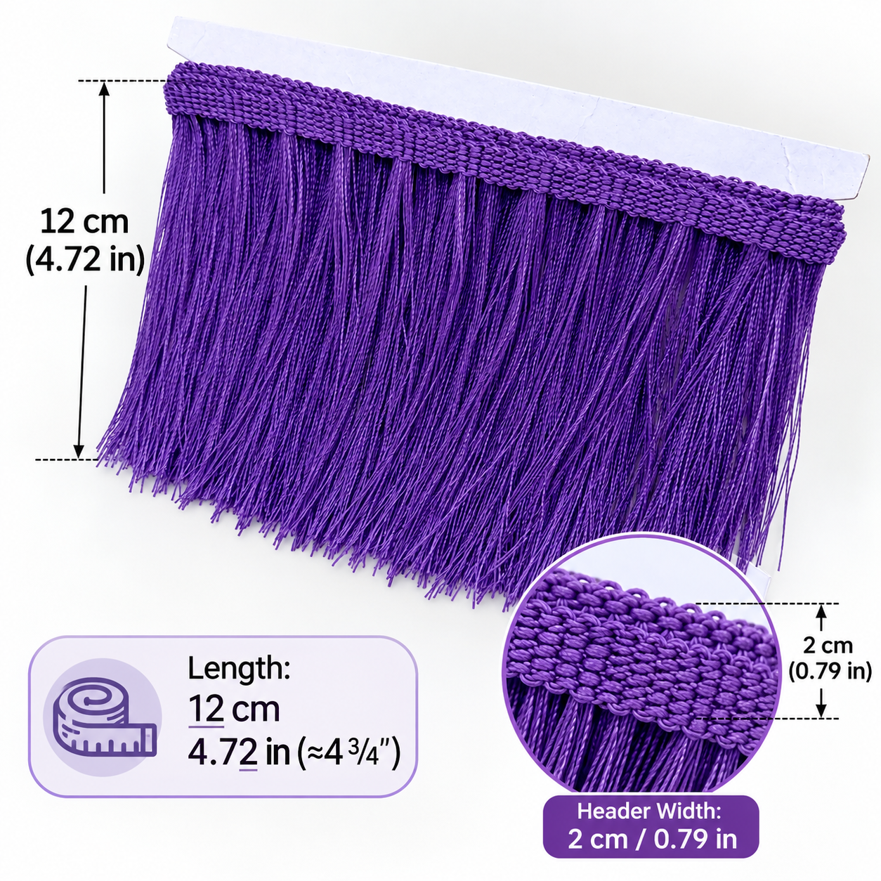 1 Yard 12cm/4.8inch Tassel Lace Ribbon for DIY Clothing, Costumes, Dancewear, Curtains, Home Decor & Craft Sewing