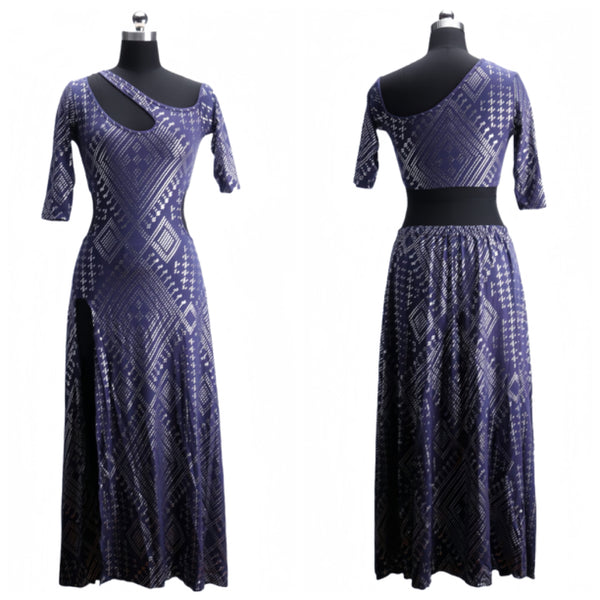 Faux Assuit foil print Dress BellyDancer Stage costumes Oriental dress Egyptian style