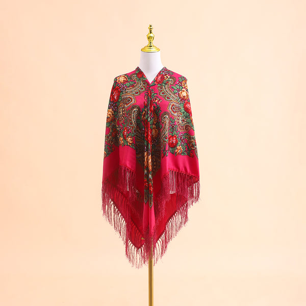 63*63‘’ OverSzie Wholesale Classic printed shawl National style square Women Long Tassel Shawl Printed Scarf