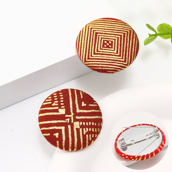 2 pieces of Bohemian retro original pure handmade jewelry accessories Fashion multi-colored pattern brooch for women