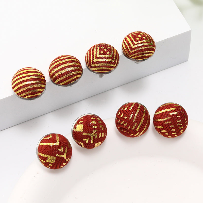 Original new Bohemian style colorful women's decorative jewelry accessories retro full with round stainless steel stud earrings…