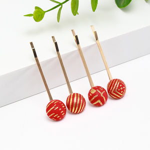 4pcs cute preppy girls fashion hemispheres Hairpins Elegant women metal hair accessories combo set