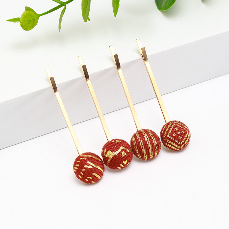 4pcs cute preppy girls fashion hemispheres Hairpins Elegant women metal hair accessories combo set