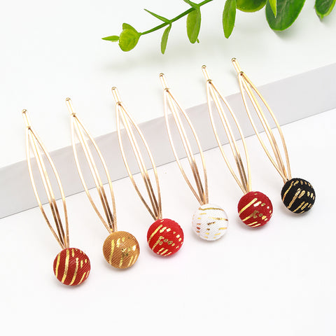 6pcs cute preppy girls fashion hemispheres Hairpins Elegant women metal hair accessories combo set