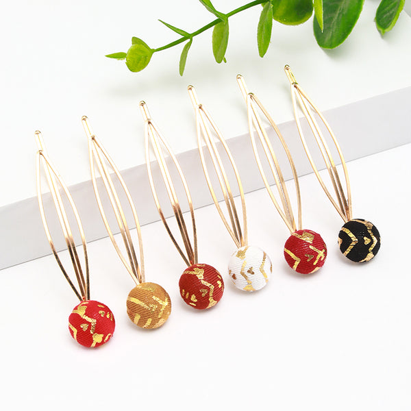 6pcs cute preppy girls fashion hemispheres Hairpins Elegant women metal hair accessories combo set