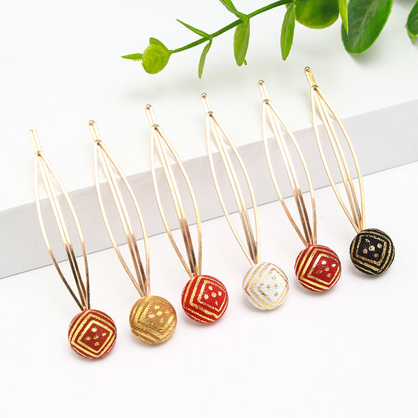 6pcs cute preppy girls fashion hemispheres Hairpins Elegant women metal hair accessories combo set