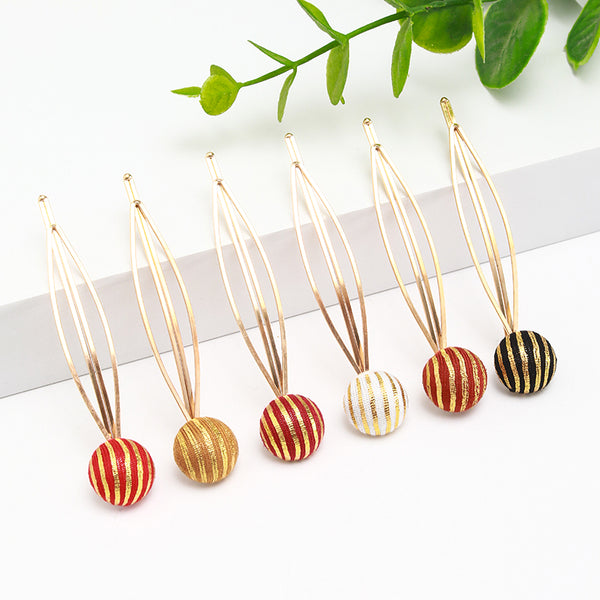 6pcs cute preppy girls fashion hemispheres Hairpins Elegant women metal hair accessories combo set