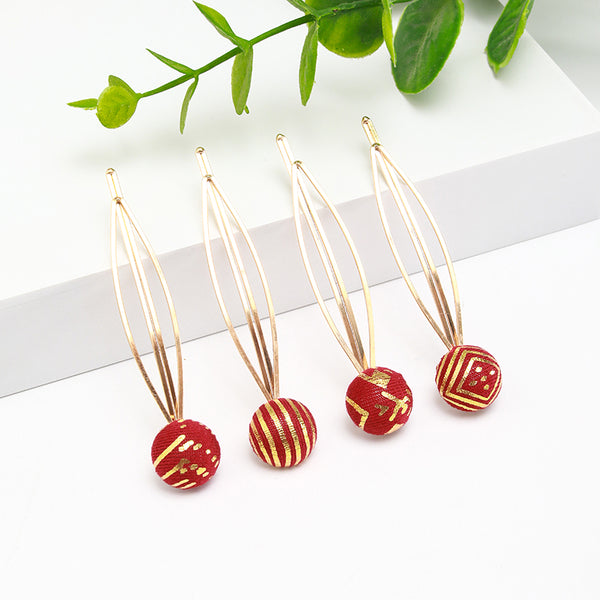 4pcs cute preppy girls fashion hemispheres Hairpins Elegant women metal hair accessories combo set