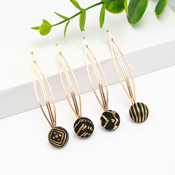 4pcs cute preppy girls fashion hemispheres Hairpins Elegant women metal hair accessories combo set