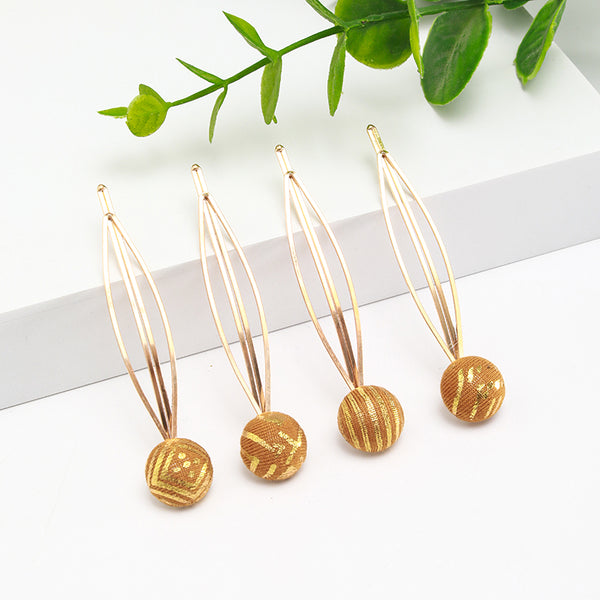 4pcs cute preppy girls fashion hemispheres Hairpins Elegant women metal hair accessories combo set