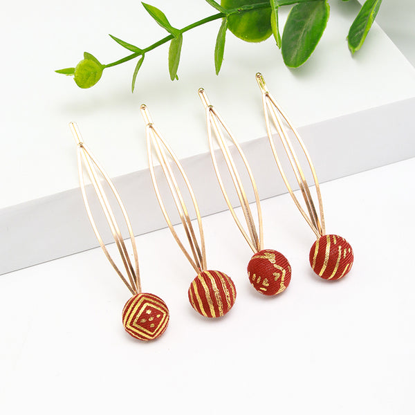 4pcs cute preppy girls fashion hemispheres Hairpins Elegant women metal hair accessories combo set