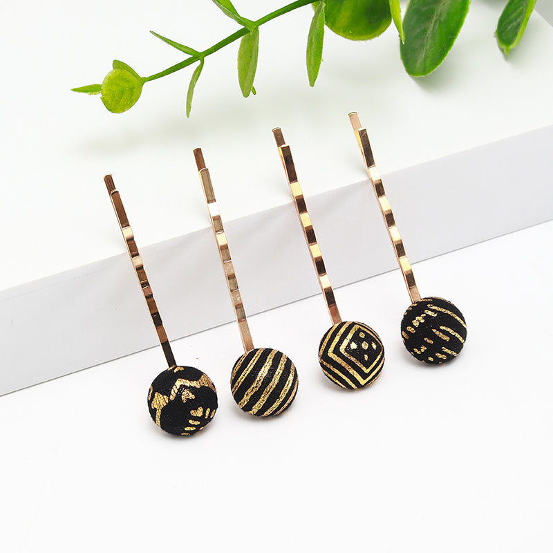 4pcs cute preppy girls fashion hemispheres Hairpins Elegant women metal hair accessories combo set