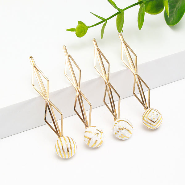 4pcs cute preppy girls fashion hemispheres Hairpins Elegant women metal hair accessories combo set