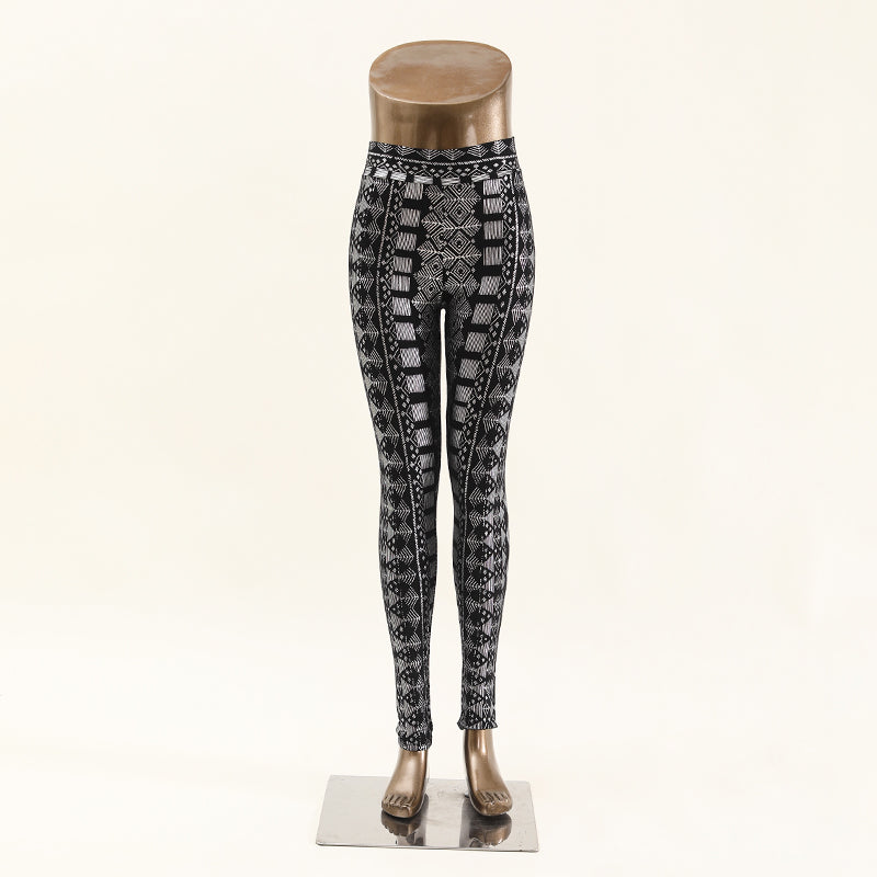 Modal cotton Faux Assuit Foil Print leggings Women's high-waisted  Casual fitness exercise stretch Yoga Pants