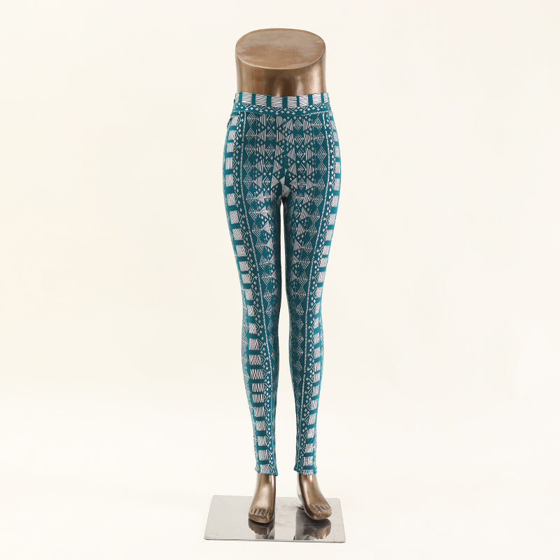 Modal cotton Faux Assuit Foil Print leggings Women's high-waisted  Casual fitness exercise stretch Yoga Pants