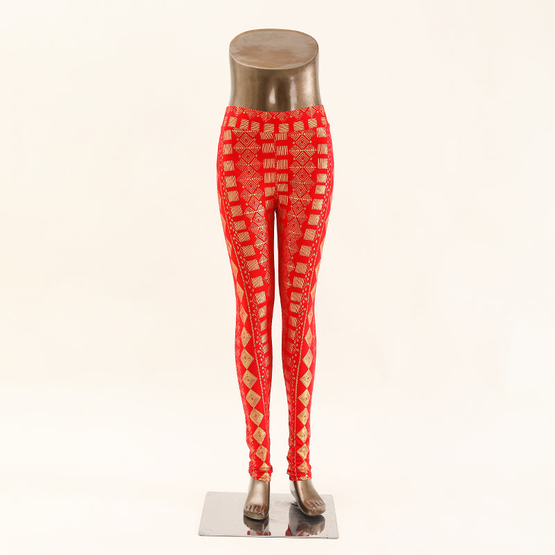 Modal cotton Faux Assuit Foil Print leggings Women's high-waisted  Casual fitness exercise stretch Yoga Pants