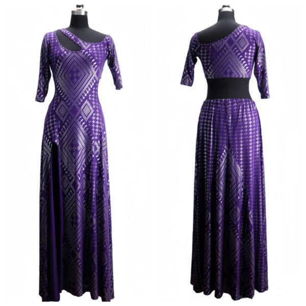 Faux Assuit foil print Dress BellyDancer Stage costumes Oriental dress Egyptian style
