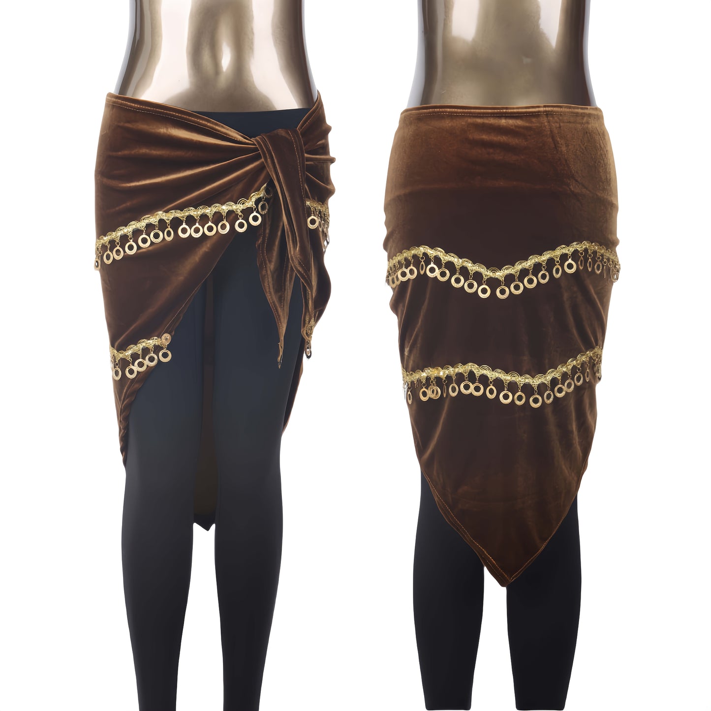 Hot - Selling Belly Dance Hip Scarf, Velvet Elastic Blue Sequined Hip Wrap, A Must - Have For Dance Practice And Performance Hip Towel Oriental Dance