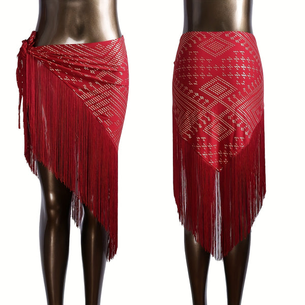 Modern Assuit Triangle Hip Towel Modal Royan Faux Assuit foil Print Hip scarf Bellydance hip towel
