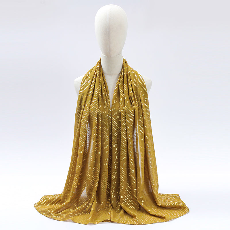 Women's Scarf Faux Assuit foil print Turban Head scarves Shawls Retro style