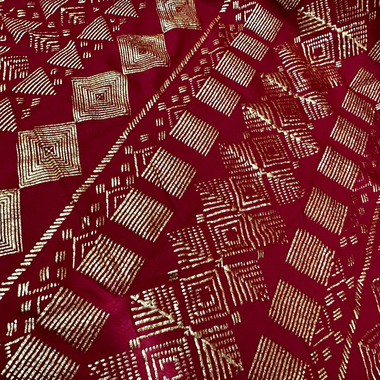 The Elastic Rayon Cotton Faux Assuit Foil Print Fabric Tribal BellyDance ATS Costume Fabric Oriental Dance