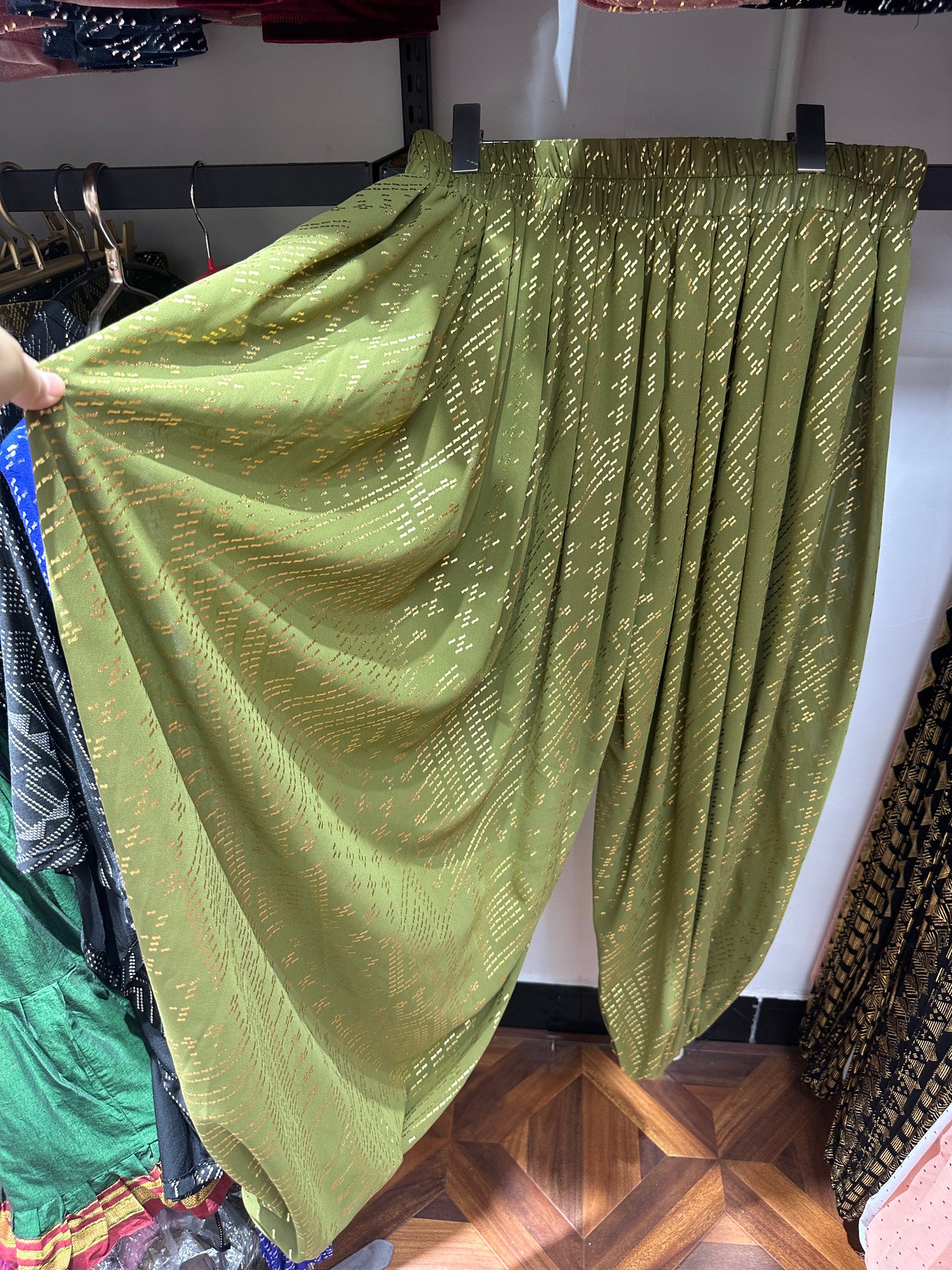 Pearl chiffon non-elastic fabric Clearance sale bloomers harem pants